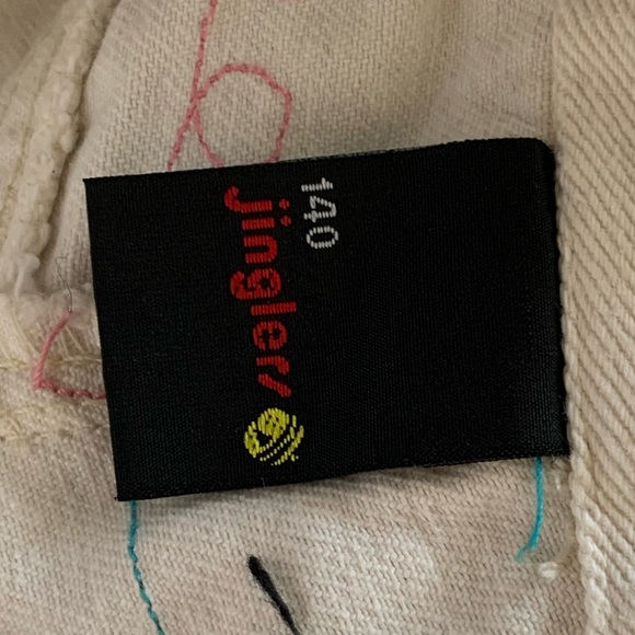 “Kidcore” Vintage white jean romper overalls - white overalls - Jean shortalls - Picture 8 of 10